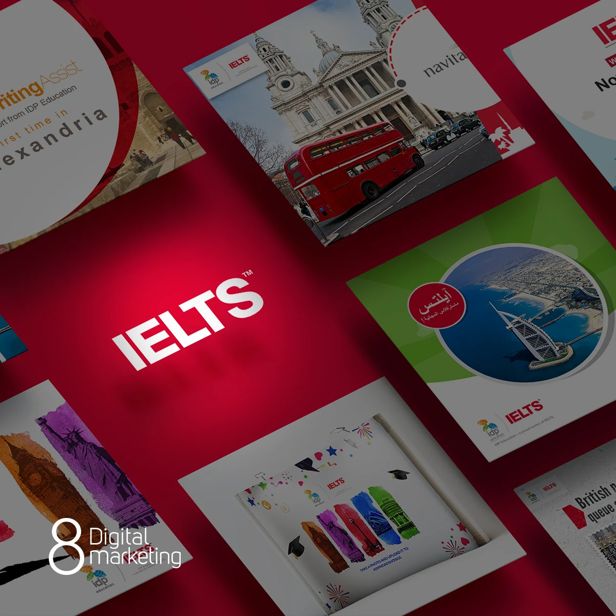 IELTS — Social Media project by 8 Digital Marketing Agency