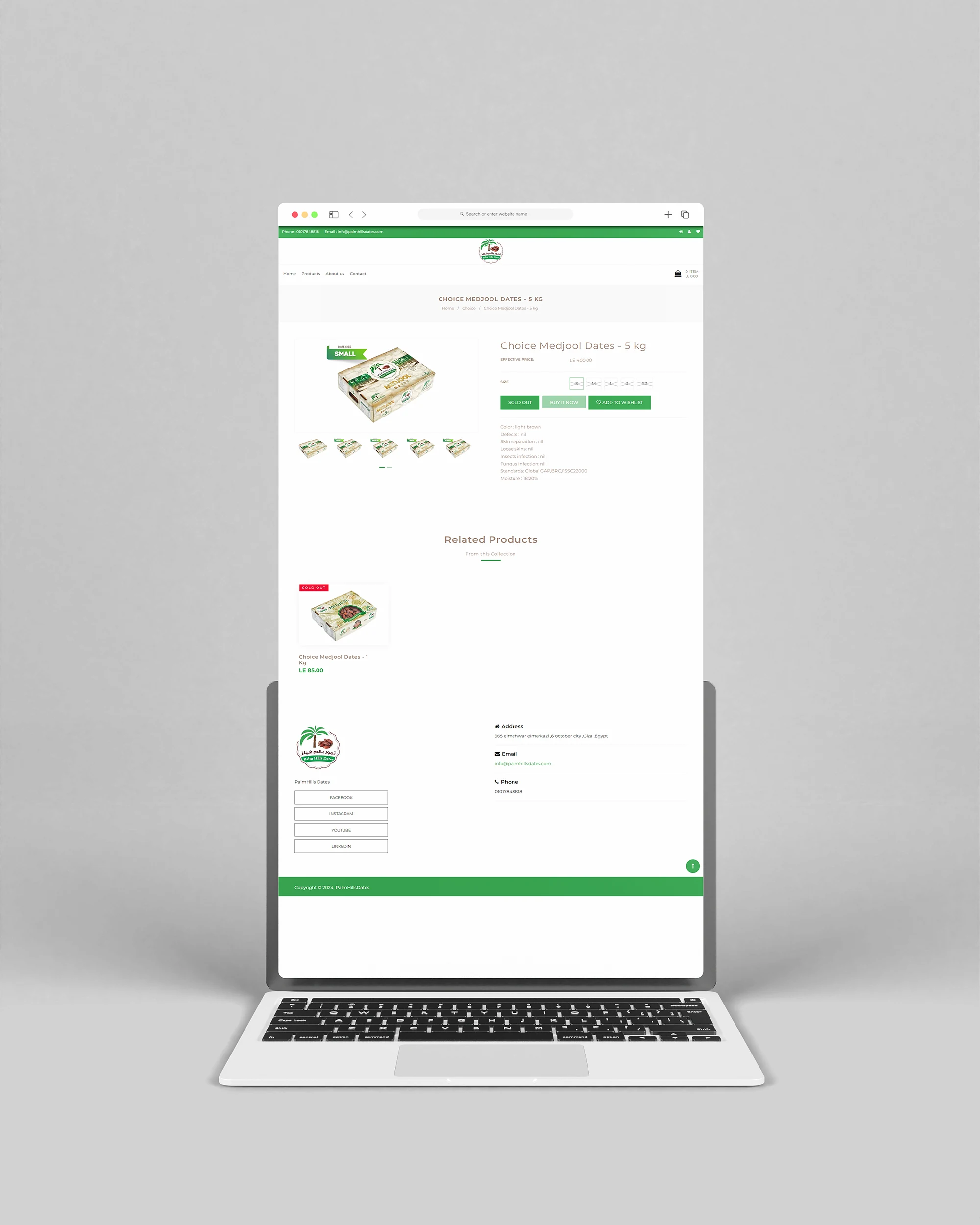 Palmhillsdates Website project image 2 by 8 Digital